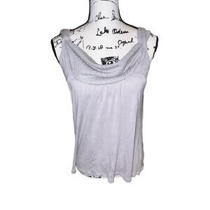 Anthropologie Vanessa Virginia Gray Tweed Cowl Neck Sleeveless Top Small